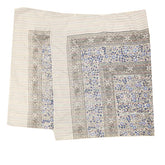 Light Weight Cotton Scarf (White w/Black Blue)
